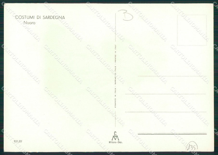 Nuoro Costumi Sardi Loy RILIEVO FG cartolina MQ5279 – retro