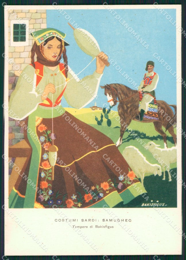 Oristano Samugheo Costumi Sardi Bakisfigus FG cartolina MQ5284 – fronte