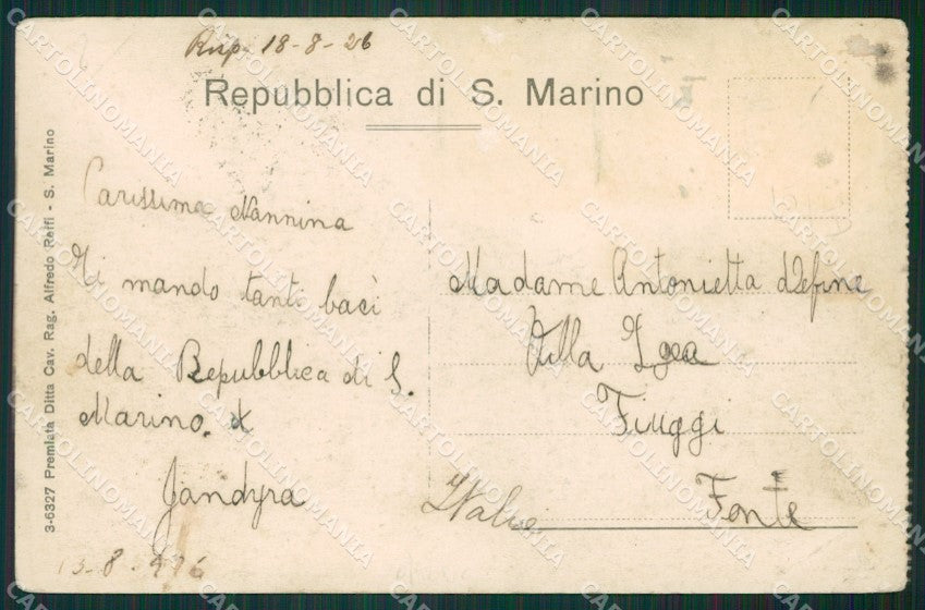San Marino PIEGA cartolina MQ5355 – retro