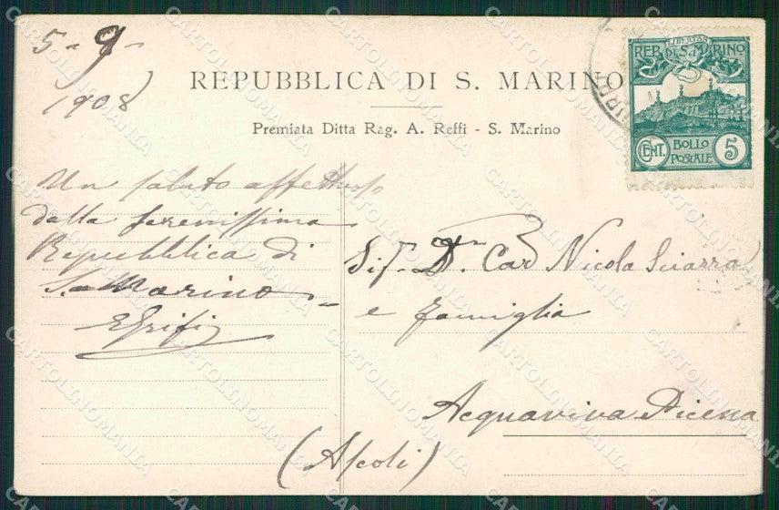San Marino Alterocca 1339 ? Palazzo Governativo cartolina MQ5444 – retro