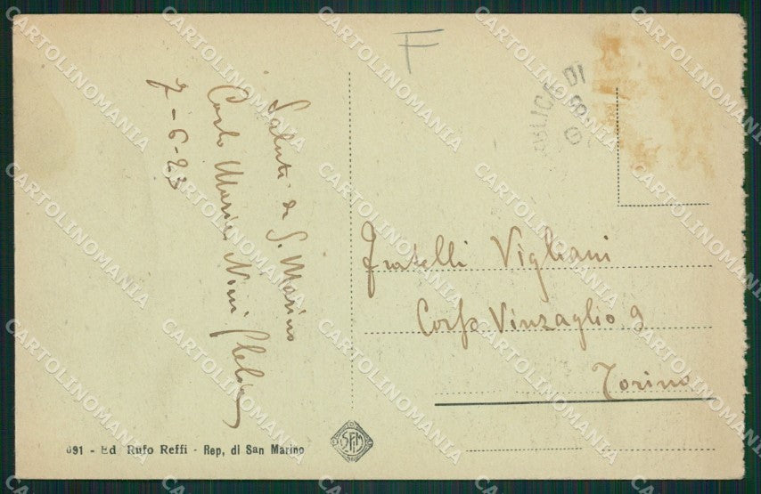 San Marino Palazzo Pubblico PIEGHINA cartolina MQ5518 – retro