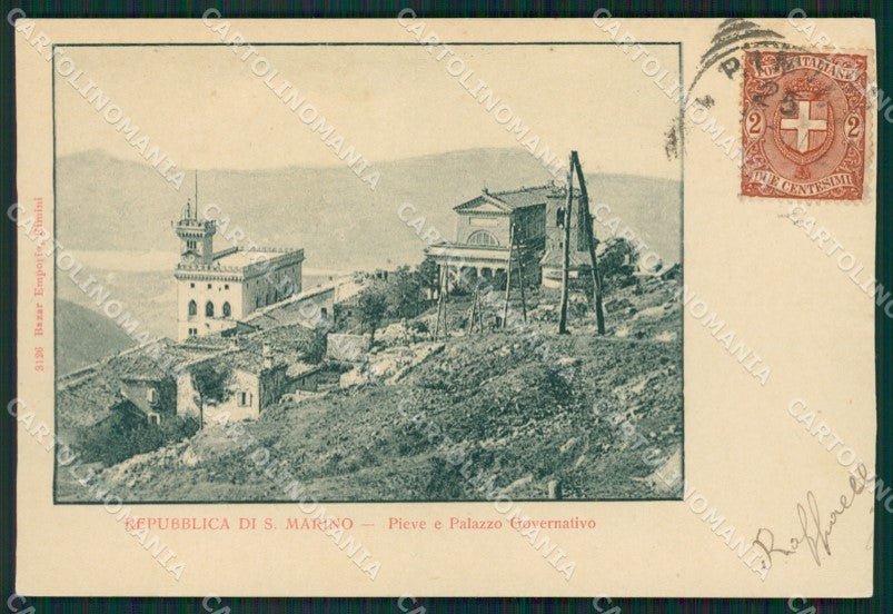 San Marino Palazzo Governativo RIFILATA cartolina MQ5527 – fronte