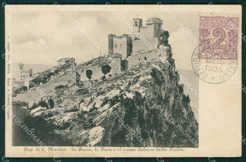 San Marino RIFILATA TRACCE UMIDO cartolina MQ5534 – fronte