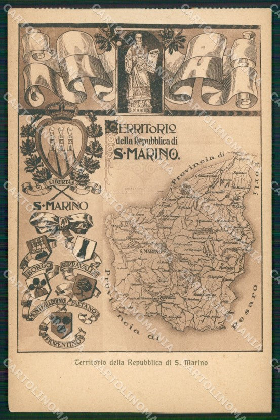 San Marino Mappa cartolina MQ5571 – fronte