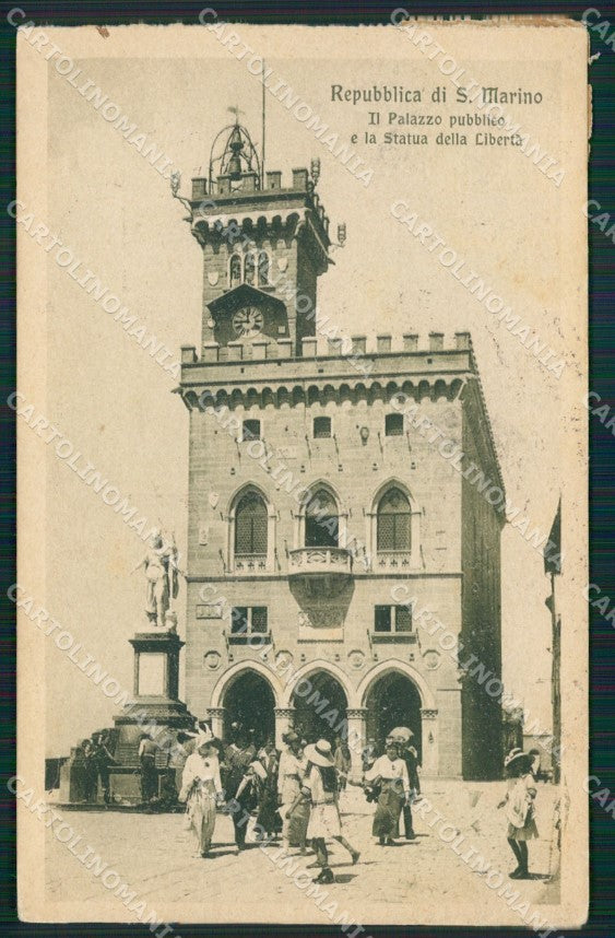 San Marino Palazzo Pubblico PIEGA cartolina MQ5593 – fronte