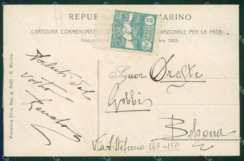 San Marino Commemorativa Conti STRAPPINO cartolina MQ5598 – retro