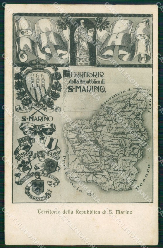 San Marino Mappa cartolina MQ5600 – fronte