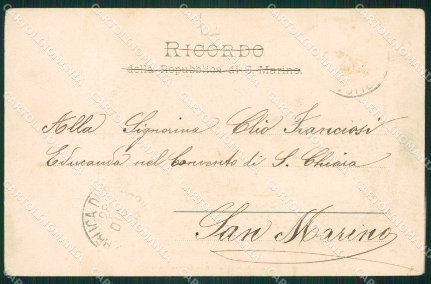 San Marino Reggenza e Corteo ABRASA PIEGHINA cartolina MQ5655 – retro