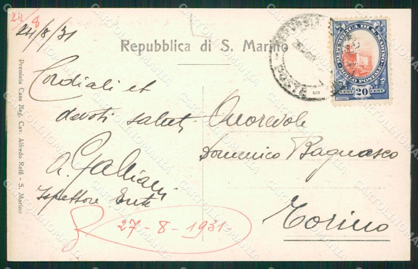 San Marino cartolina MQ5656 – retro