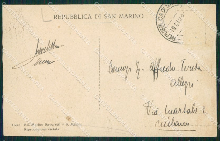 San Marino Monte Titano Auto cartolina MQ5657 – retro