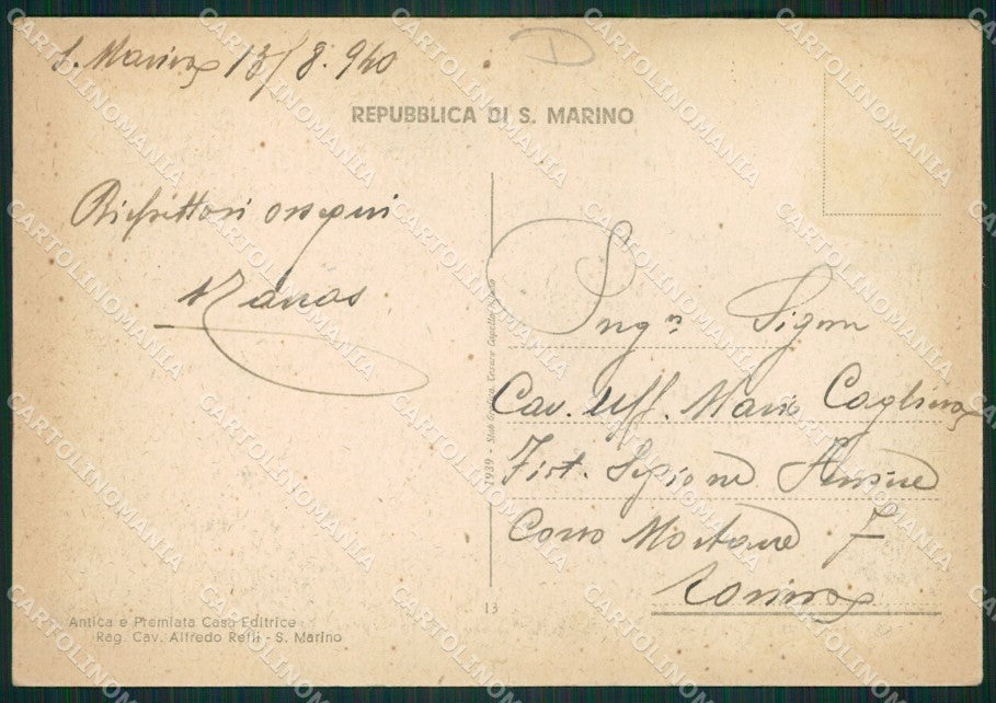 San Marino Palazzo Governativo FG cartolina MQ5698 – retro