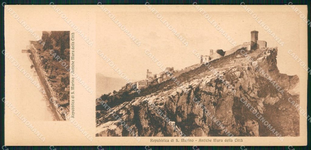 San Marino Antiche Mura mini cartolina e cartolina MQ5707 – fronte