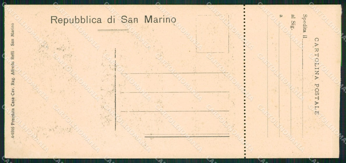 San Marino Palazzo Governativo ABRASA COLLA mini cartolina e cartolina MQ5718 – retro
