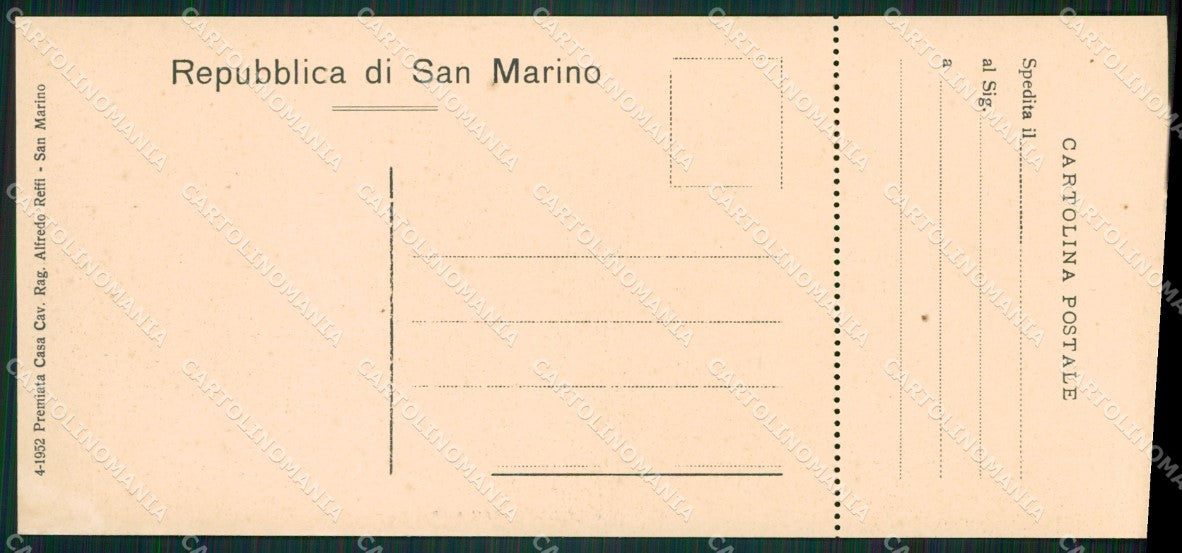 San Marino Palazzo Governo mini cartolina e cartolina MQ5720 – retro