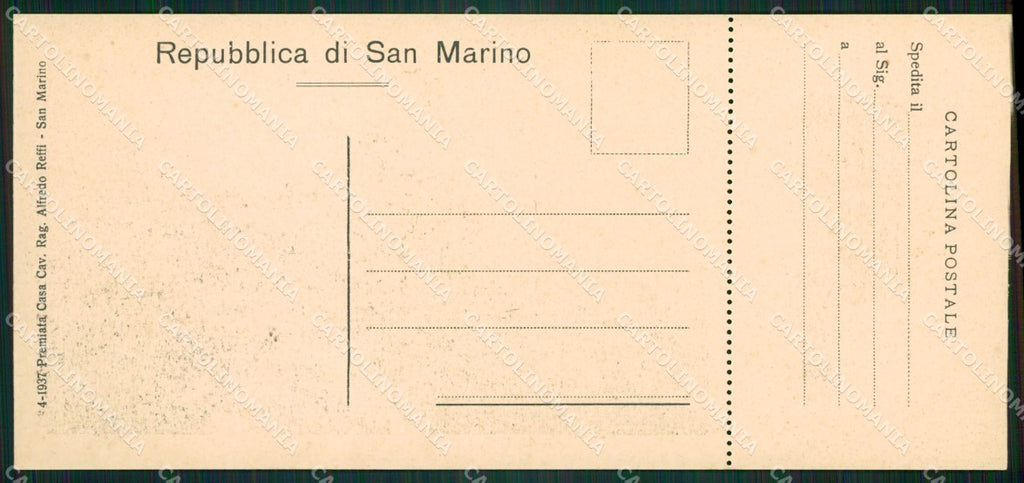 San Marino mini cartolina e cartolina MQ5731 – retro