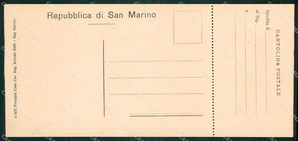 San Marino mini cartolina e cartolina MQ5733 – retro