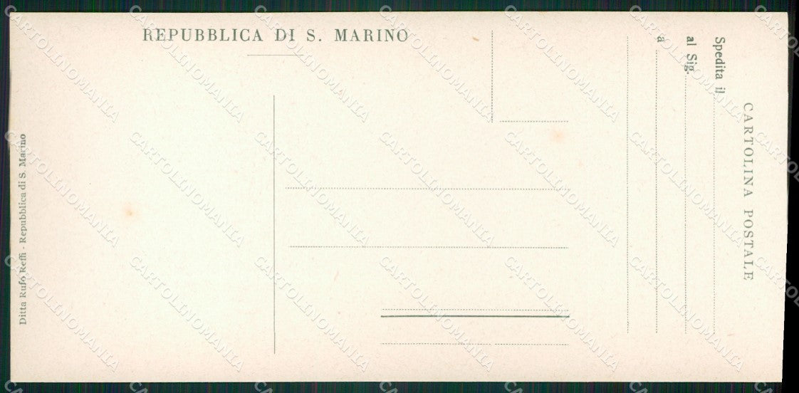 San Marino Torre Campanaria mini cartolina e cartolina MQ5739 – retro