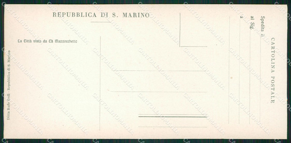 San Marino Cà Mazzocchetto mini cartolina e cartolina MQ5742 – retro