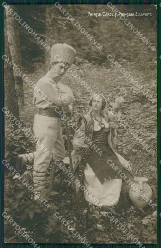 Romania Royalty Printul Carol Printesa Elisaveta Photo postcard cartolina MT0160 – fronte