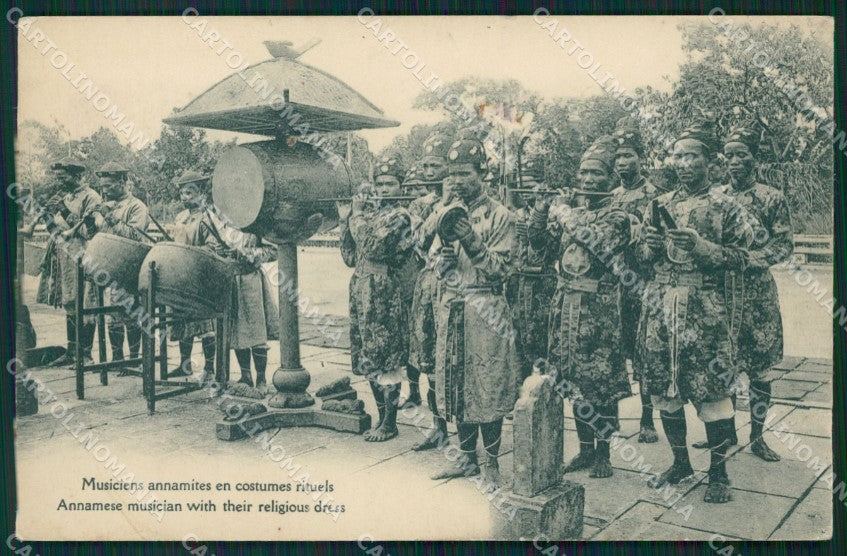 Vietnam Annam Types Ethnic Music Band postcard cartolina MT0207 – fronte
