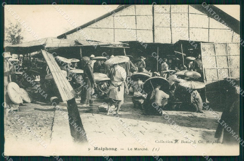 Vietnam Tonkin Haiphong Types Ethnic Market postcard cartolina MT0245 – fronte