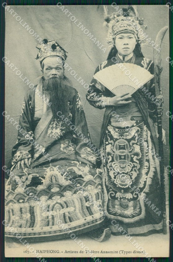 Vietnam Tonkin Haiphong Types Ethnic postcard cartolina MT0252 – fronte