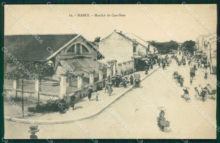 Vietnam Tonkin Hanoi Types Ethnic Market postcard cartolina MT0267 – fronte