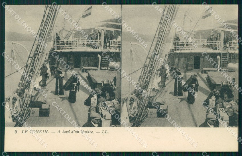 Vietnam Tonkin Stereoview postcard cartolina MT0287 – fronte