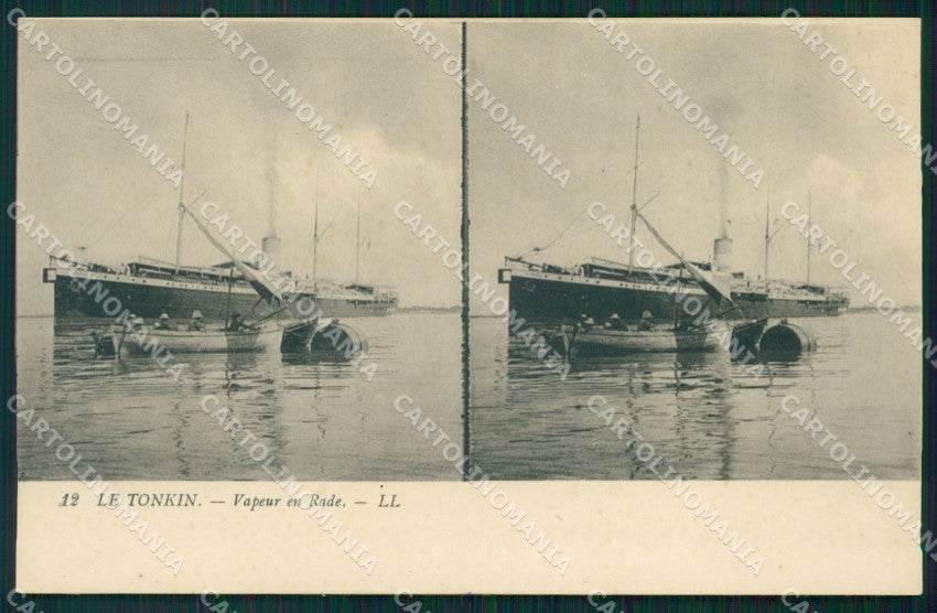 Vietnam Tonkin Stereoview postcard cartolina MT0289 – fronte