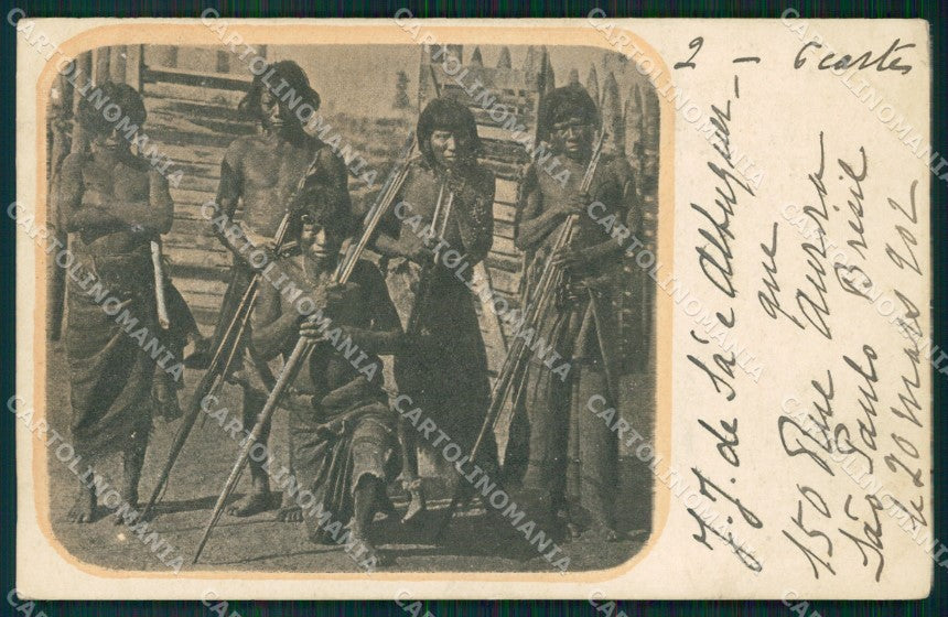 Brasile Brazil Sao Paulo Types Ethnic UNGLUED postcard cartolina MT0361 – fronte
