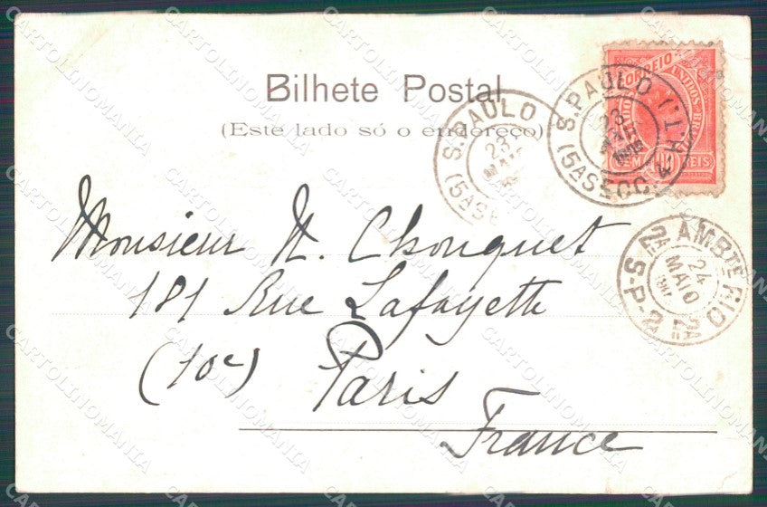 Brasile Brazil Sao Paulo Types Ethnic UNGLUED postcard cartolina MT0362 – retro
