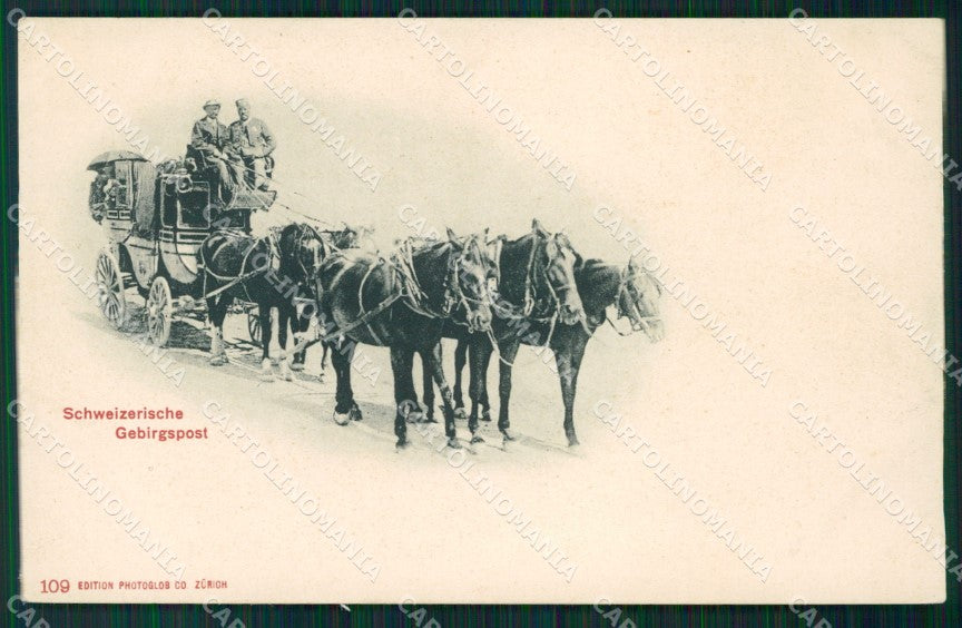 Svizzera Diligenza Postale postcard cartolina MT0577 – fronte