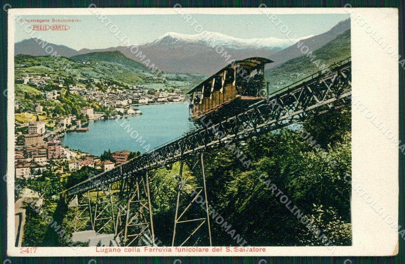 Svizzera Lugano Monte San Salvatore Funicolare postcard cartolina MT0578 – fronte
