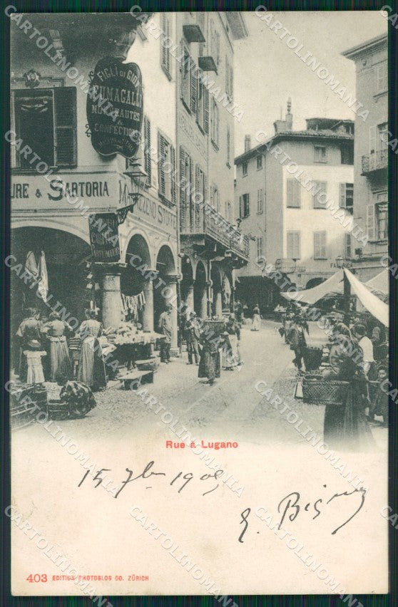 Svizzera Lugano Mercato postcard cartolina MT0589 – fronte