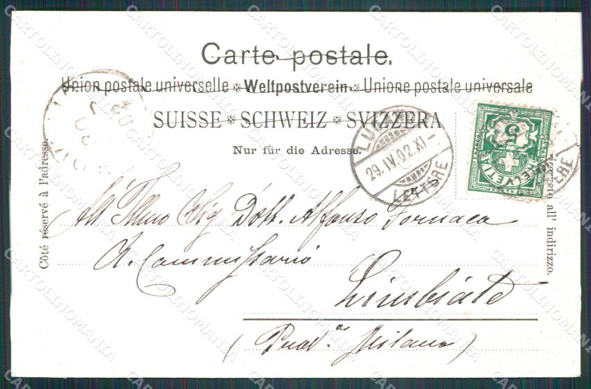 Svizzera Lugano Monte San Salvatore postcard cartolina MT0597 – retro