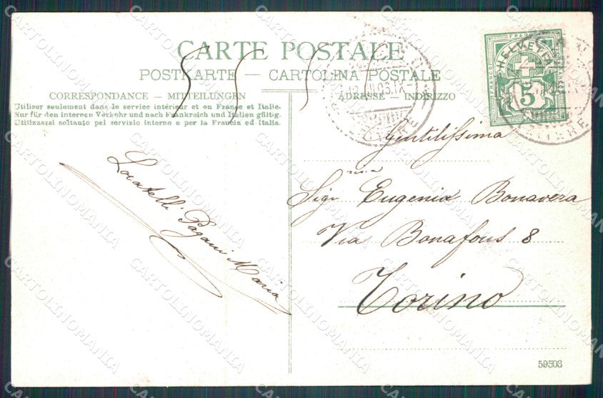 Svizzera Lugano postcard cartolina MT0603 – retro