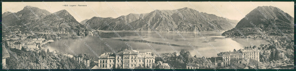 Svizzera Lugano Panoramica Tripla STRAPPINO postcard cartolina MT0618 – fronte