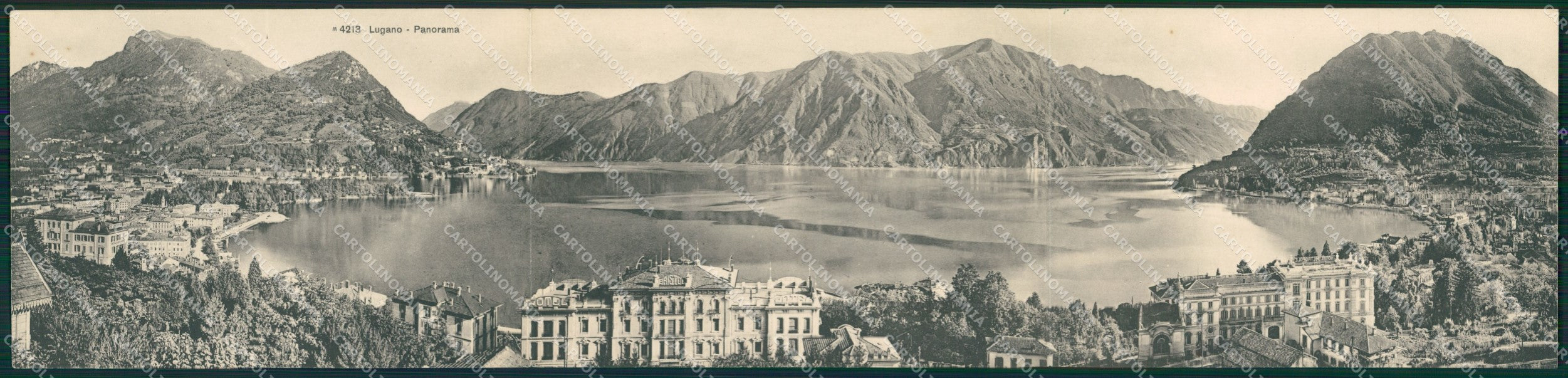 Svizzera Lugano Panoramica Tripla STRAPPINO postcard cartolina MT0618 – fronte