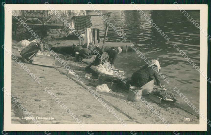 Svizzera Lugano Cassarate Lavandaie Foto postcard cartolina MT0619 – fronte