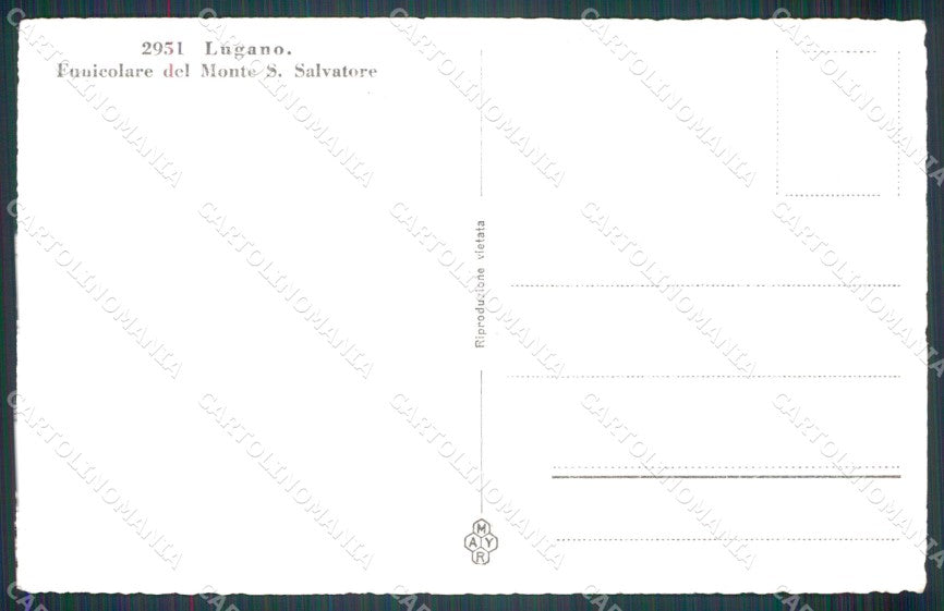 Svizzera Lugano Funicolare Foto postcard cartolina MT0620 – retro
