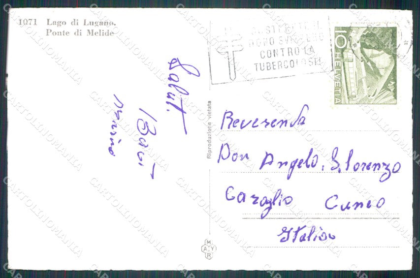 Svizzera Lugano Foto postcard cartolina MT0627 – retro
