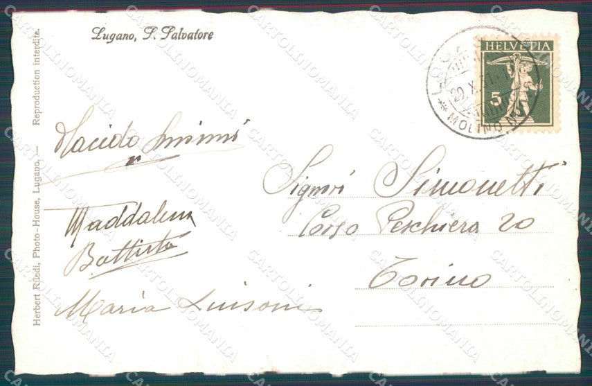 Svizzera Lugano Foto postcard cartolina MT0628 – retro