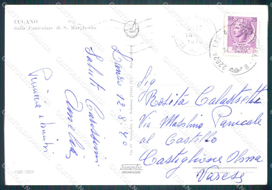 Svizzera Lugano Foto FG postcard cartolina MT0629 – retro