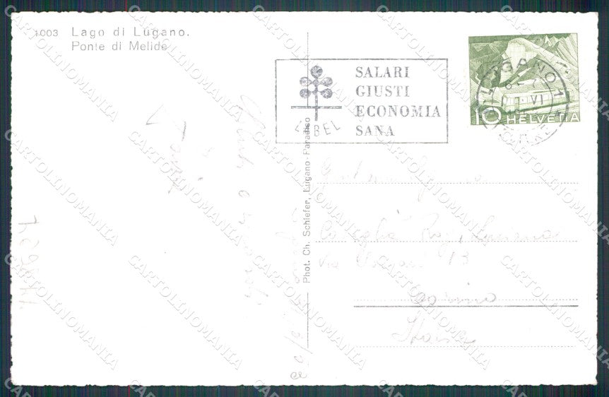 Svizzera Lugano Foto postcard cartolina MT0630 – retro