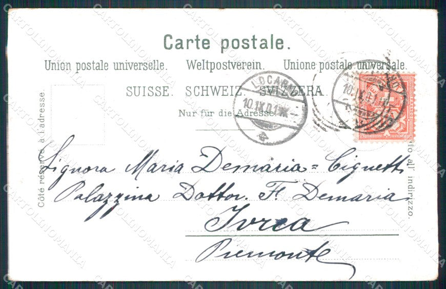 Svizzera Locarno Castello di Ferro postcard cartolina MT0676 – retro