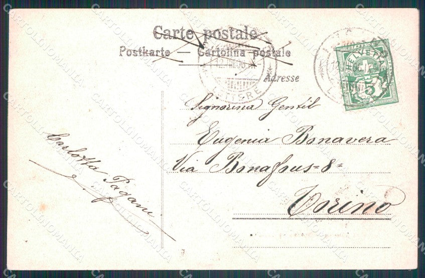 Svizzera Lugano Gandria postcard cartolina MT0678 – retro