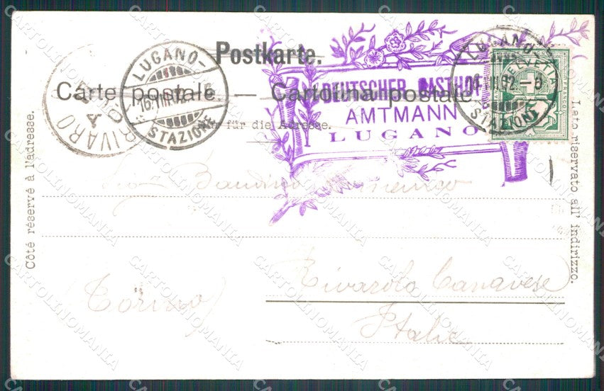 Svizzera Lugano Gandria Costumi postcard cartolina MT0680 – retro