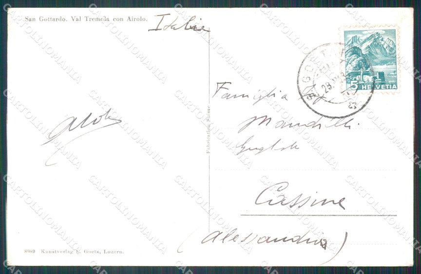 Svizzera San Gottardo Val Tremola Airolo Foto postcard cartolina MT0703 – retro