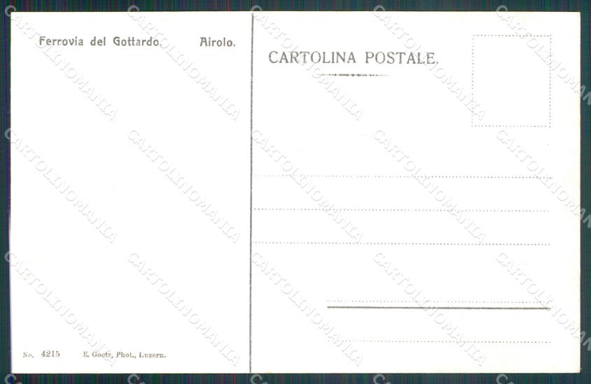Svizzera Airolo Ferrovia Gottardo postcard cartolina MT0704 – retro