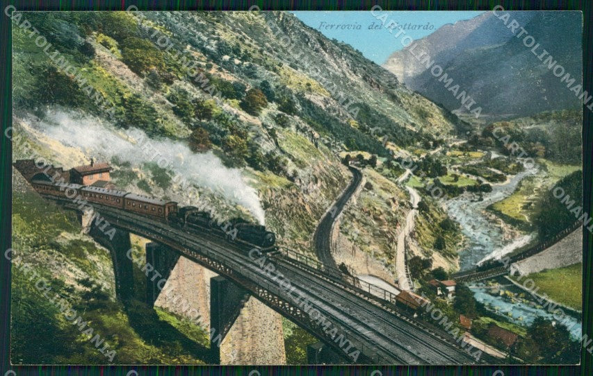 Svizzera Giornico Ferrovia Gottardo Treno postcard cartolina MT0707 – fronte